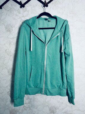 H&M Divided Womens Mint Green Tiffany Blue Zip-Up Hoodie XL